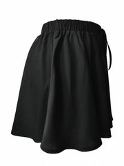 Solid Drawstring Flared Skort Casual Short Style Back Skort