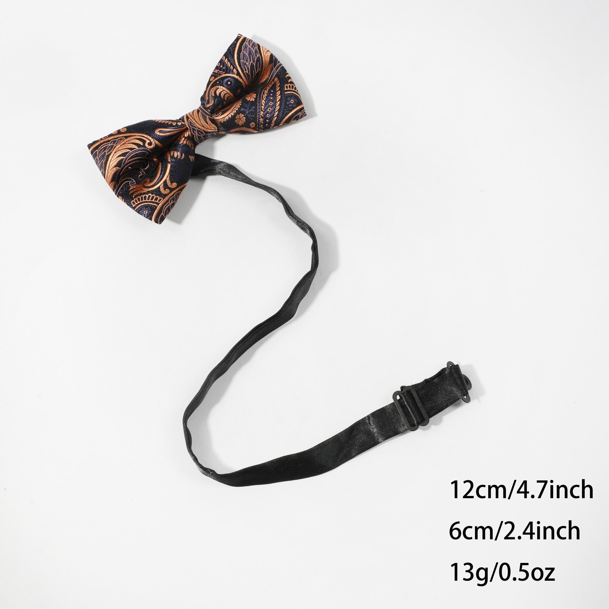 Men's Feather Pattern Embossed Bow Tie