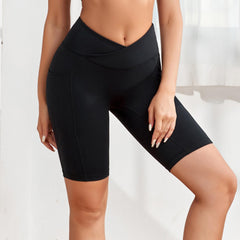 Cross Waist Yoga Shorts Tight Sports Shorts Women's Activewear