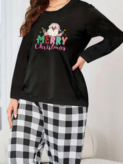 Women's Santa Claus Print Lounge Set
