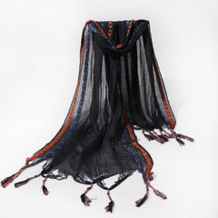 Men's Ethnic Style Tassel Scarf Buckle Pattern Photo Link