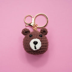 Hand Knitted Pendant Cartoon Bunny Bear Pumpkin Yarn Keychain