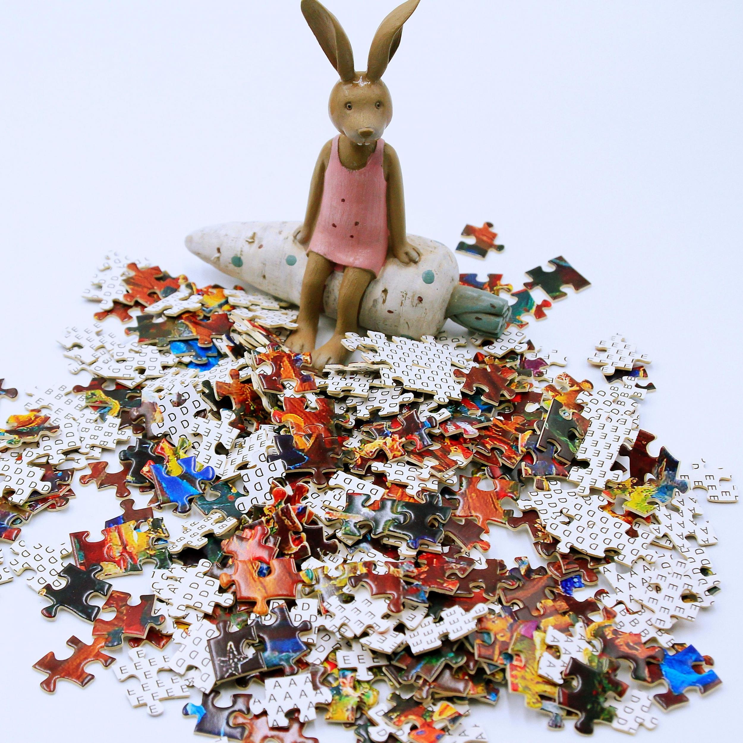 1000 Pc Cardboard Jigsaw Puzzles Christmas Puzzle Unique Pieces Fit Together