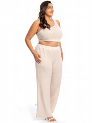 Ribbed Tank Top & Pants 2 Piece Set