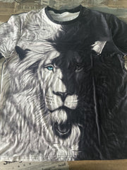 Men's Lion Graphic Tee for Summer Outdoor Activities