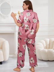 Floral Print Shirt & Pants Pajama Set