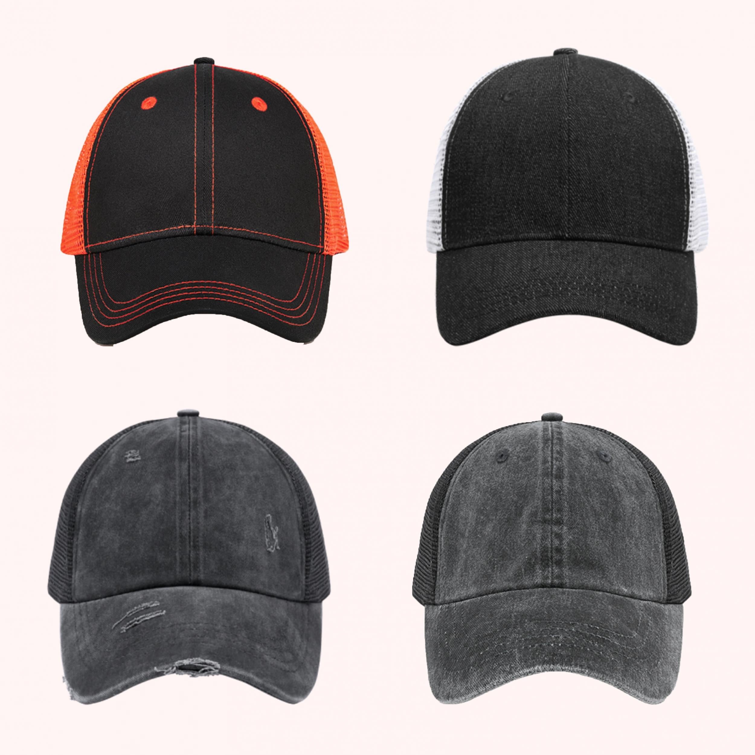 Men's Outdoor Denim Grid Hat Sunshade Cap All Seasons Universal Baseball Cap