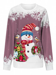 Christmas Snowman Printed Warm Sport Sweatshirts