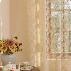 Ginkgo Leaf Curtain Grommet Top Curtain For Home Decor