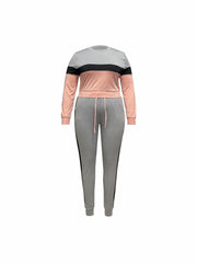 Women's Plus Colorblock Top & Joggers Set