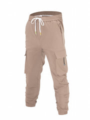 Men's Cargo Pants Drawstring Flap Pocket Loose Jogger Work Pants