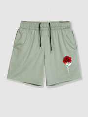 Men's Floral Print Drawstring Shorts for Summer