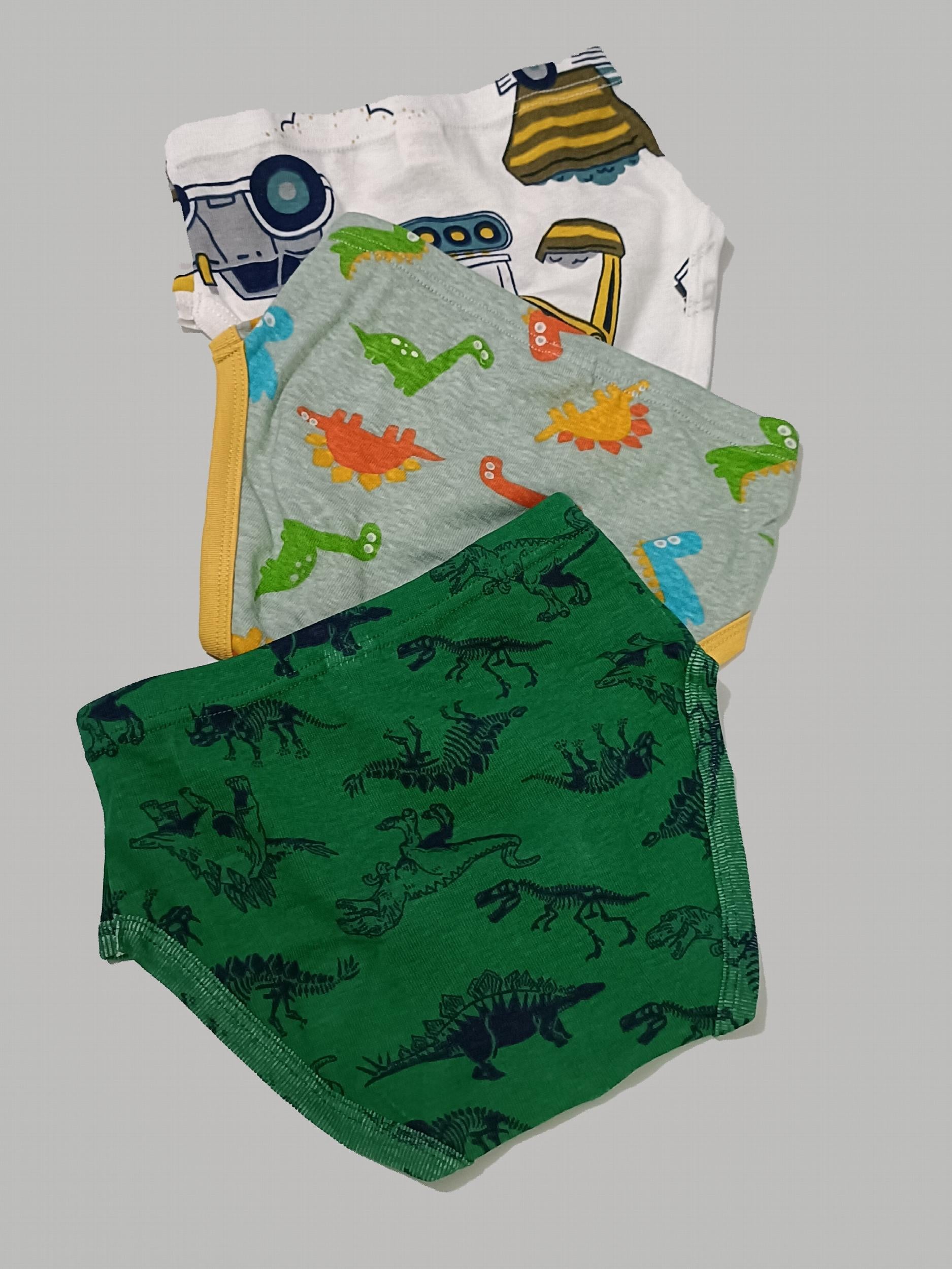 3pcs Boys Cartoon Print Cotton Briefs Underwear