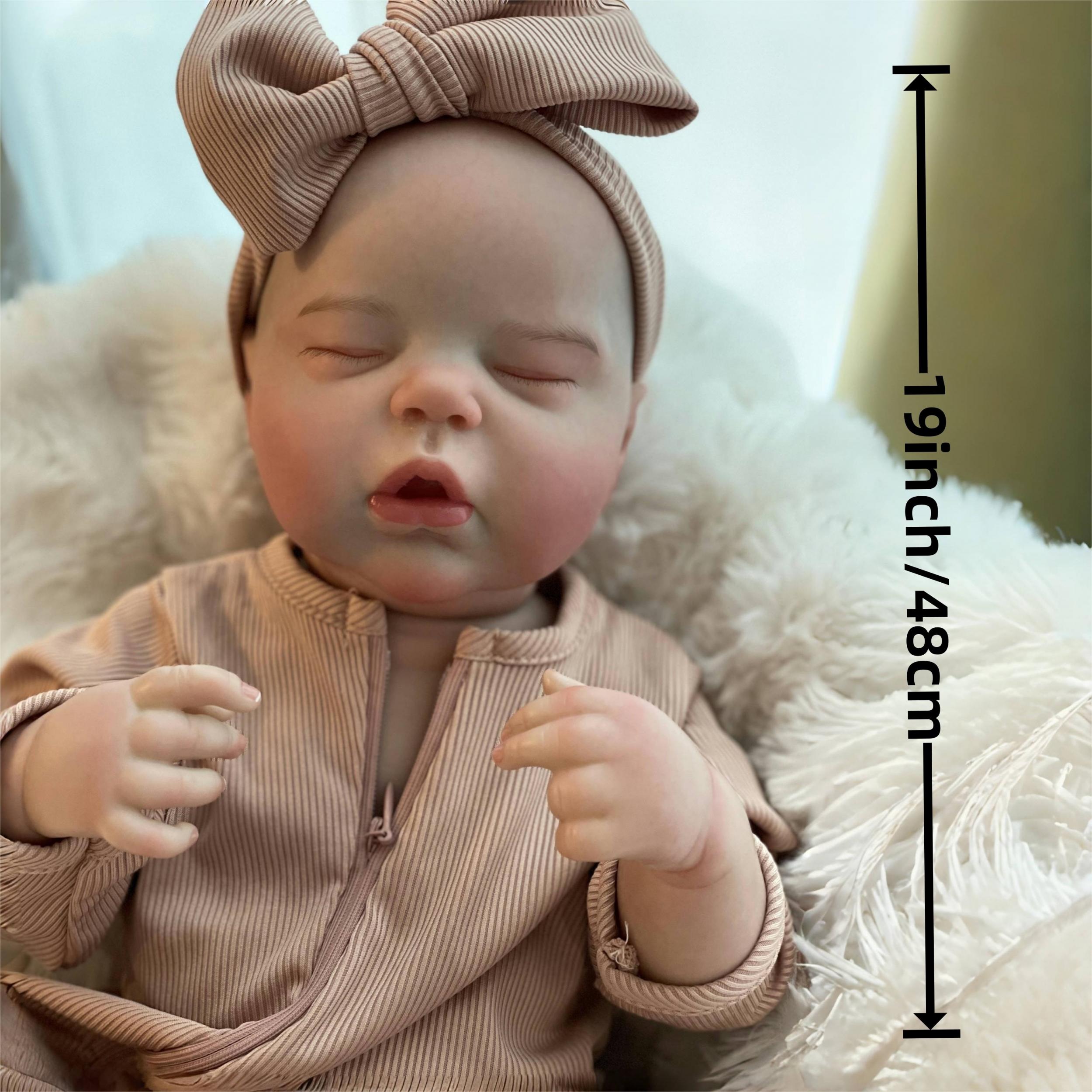 Realistic Bald Vinyl Baby Girl Reborn Doll with Bow - Perfect Gift for Girls