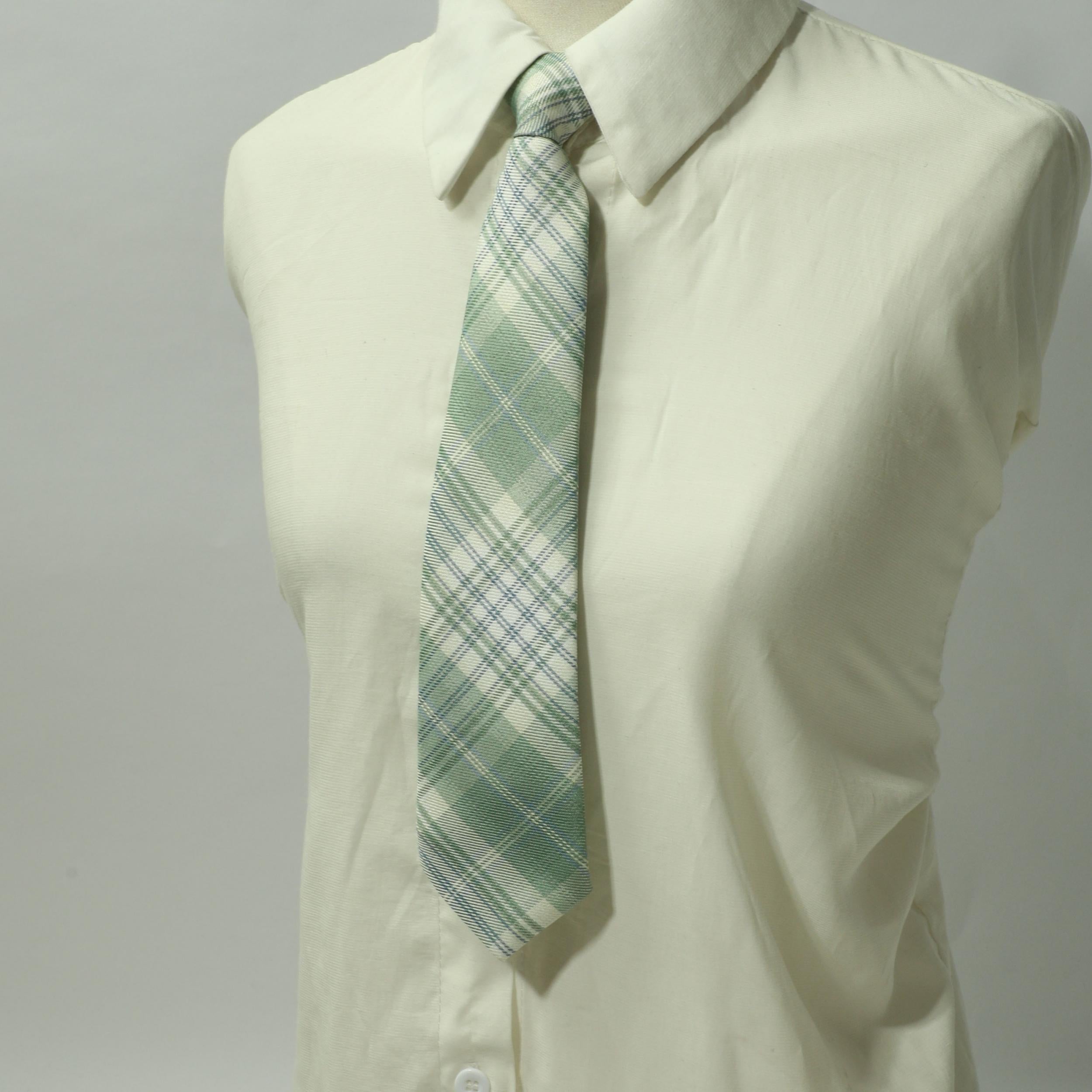 Green Plaid Bowtie Classic Women Casual Bow Tie Neck Tie