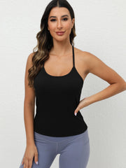 Women's Solid Running Cami Tank Top Sleeveless Workout Sports Top