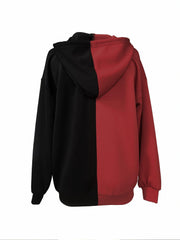 Dragon Print Two tone Hoodie Casual Long Sleeve Hoodies