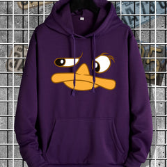 Men's Cartoon Print Hoodie Mid Stretch Hooded Sweatshirt