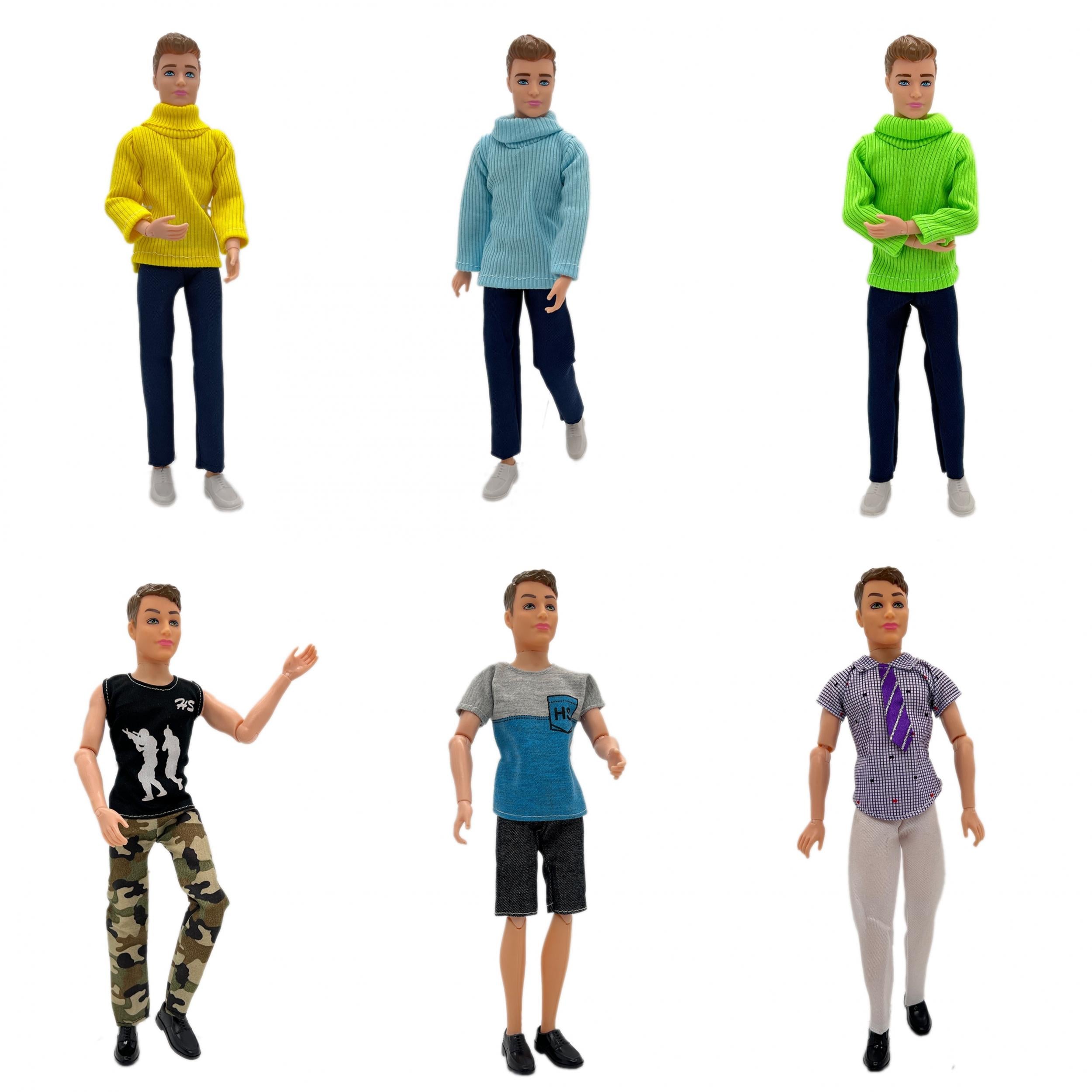 Male Doll Set w/ Interchangeable Outfits 2 Pack Multijoint Action Fig