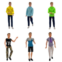Male Doll Set w/ Interchangeable Outfits 2 Pack Multijoint Action Fig