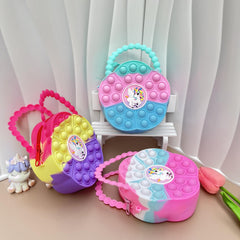 Colorful Silicone Flower Unicorn Crossbody Bag Coin Purse Wallet