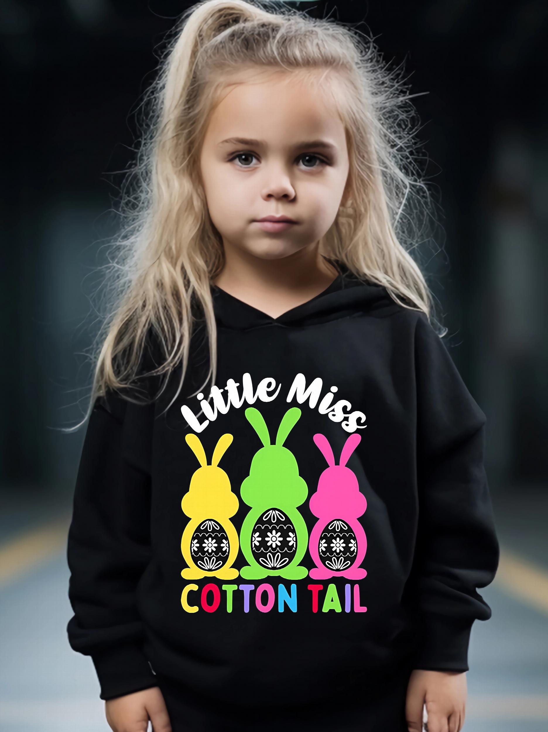 2pcs Bunny Hoodie Pants Set Girls Easter Spring Fall Sports Gift