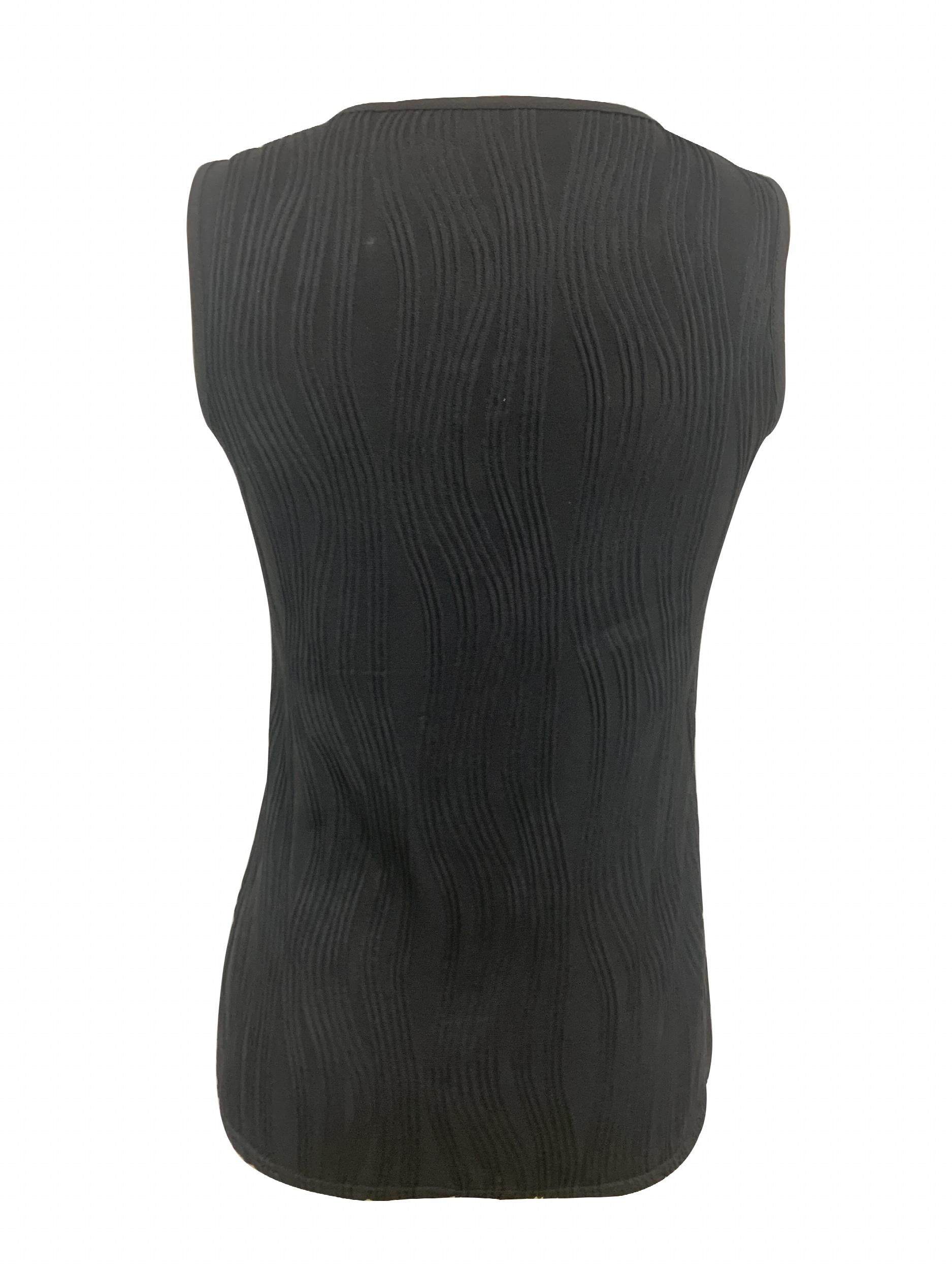 Textured Ring Detail Tank Top Crew Neck Sleeveless Summer Top