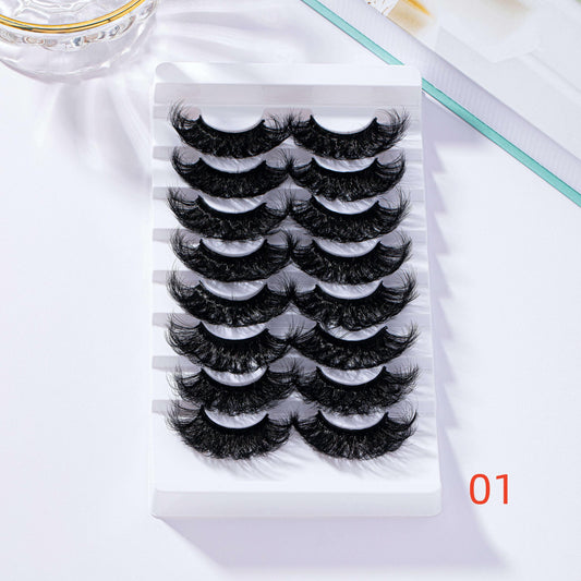 8 Pairs 25mm Cat Eye Fluffy Faux Mink 9D Wispy Lashes