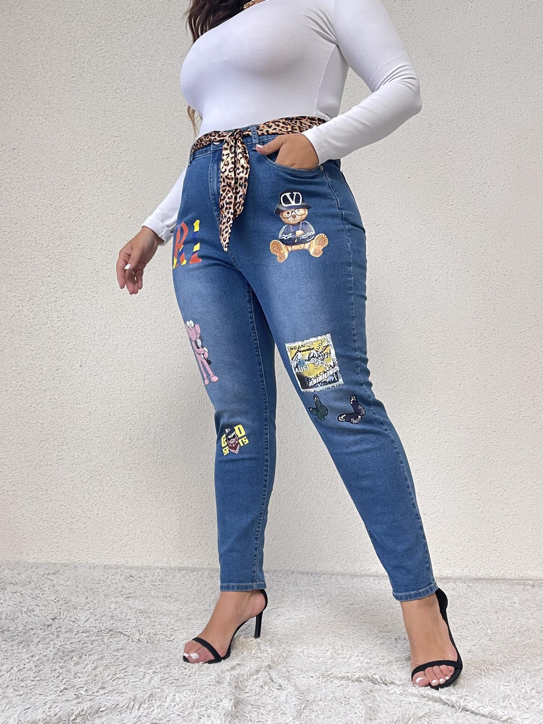 Women's High Stretch Skinny Jeans With Belt