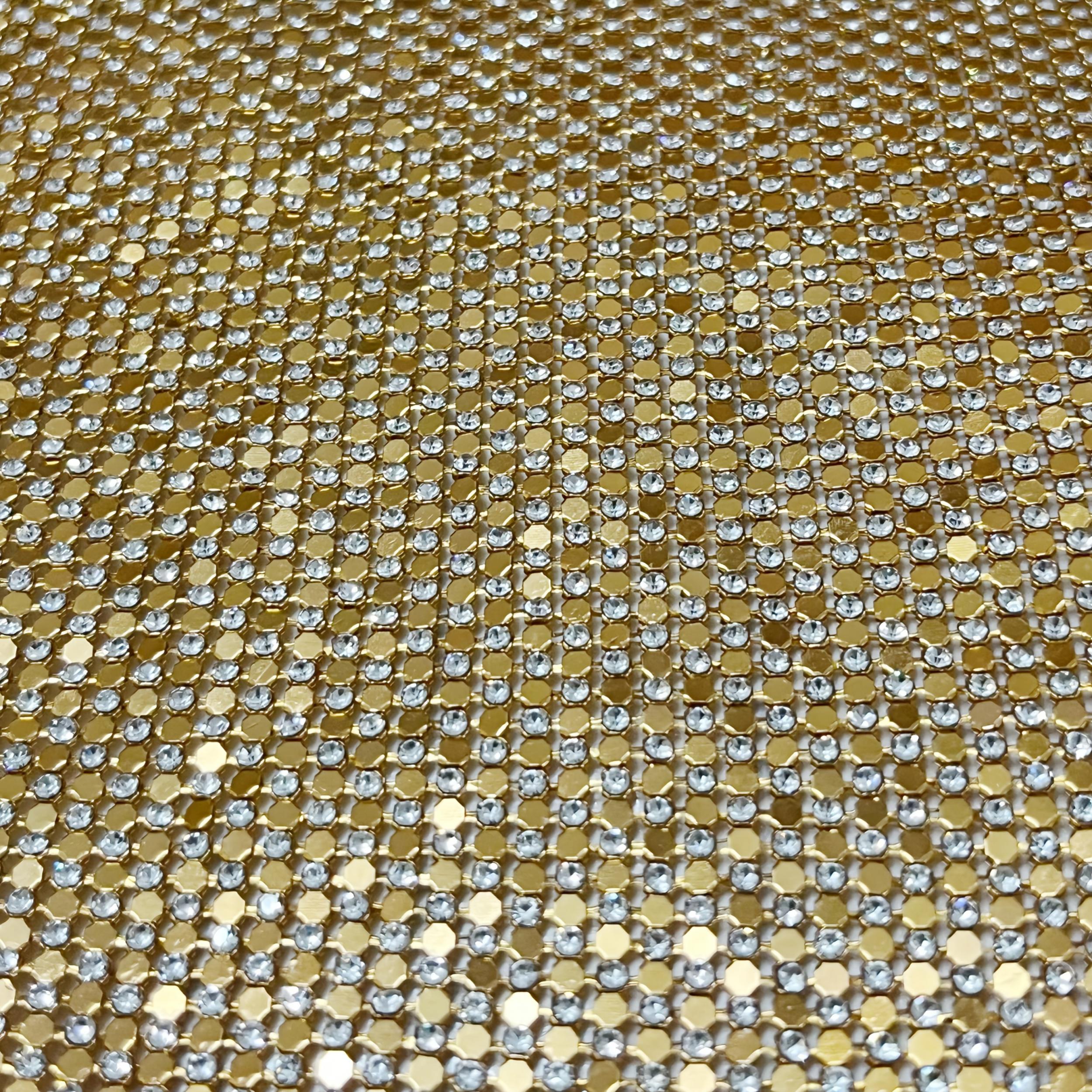 Hotfix Diamond Sticker Sheet Golden Hexagonal Dry