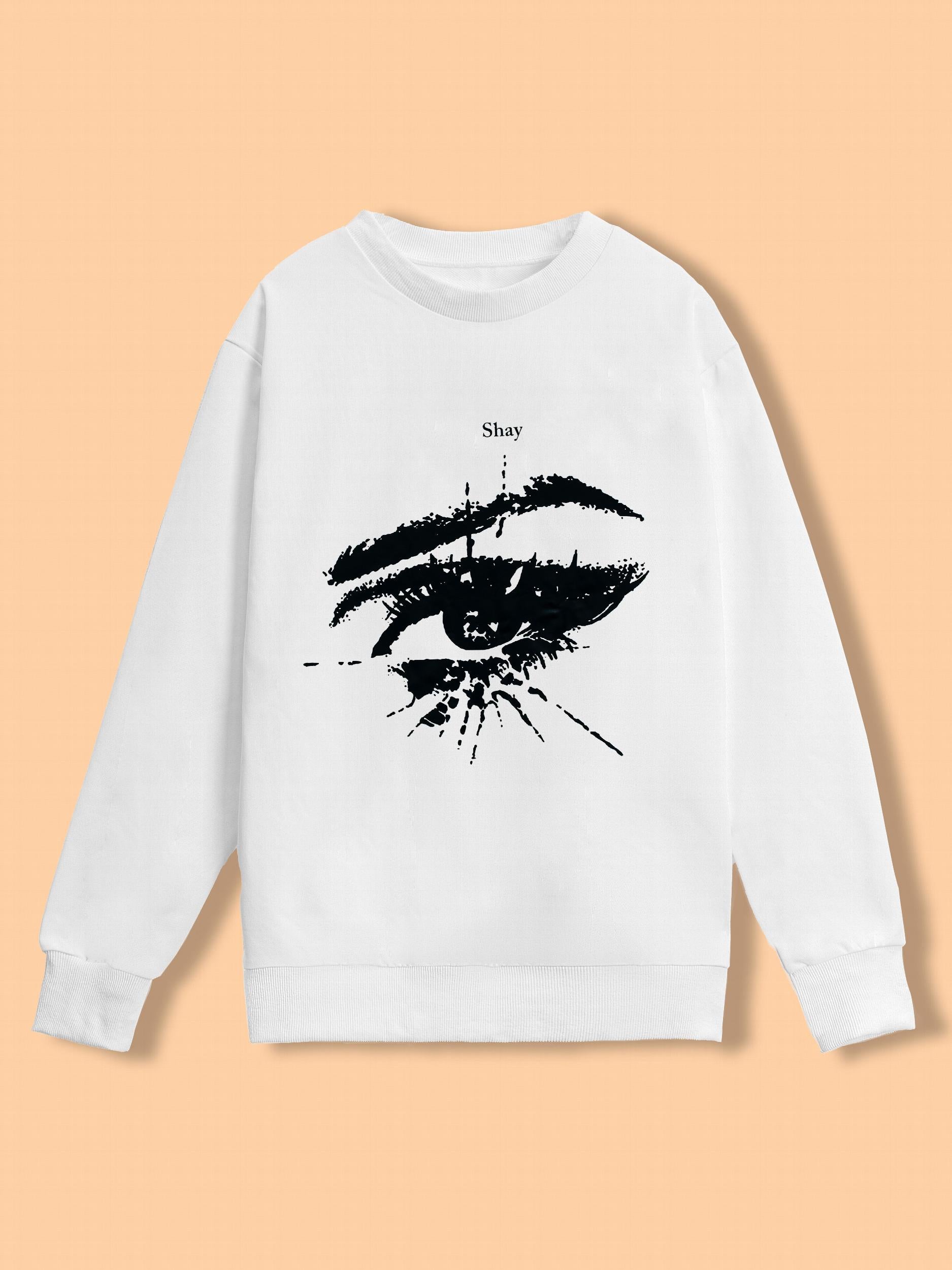 Eye Graphic Print Sweatshirt Long Sleeve Women's Clothing