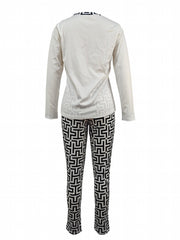 Faith Letter Print Workout Set Long Sleeve Top & Print Pants