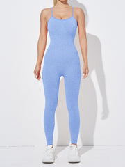 Solid Cami Sports Jumpsuit Sleeveless Yoga Fitness Bodysuit Women's Activewear