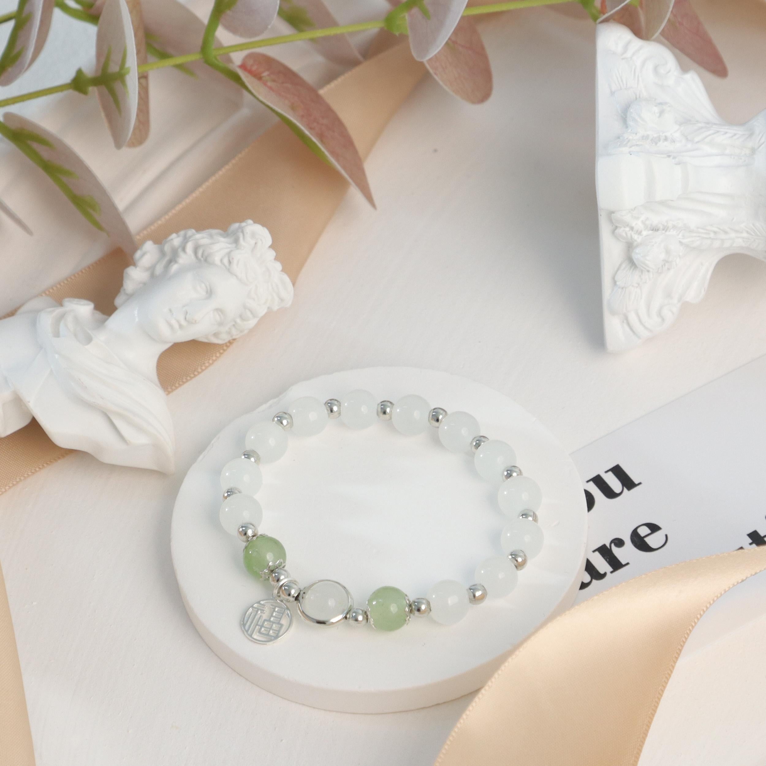 Artificial Jade Blessing Bracelet for Good Fortune, Ideal Gift
