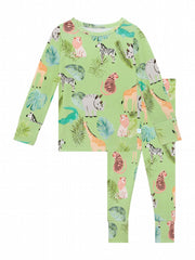 Animal Pattern Kid's Pajamas 2pcs Set Long Sleeve Top & Pants Girl's Loungewear