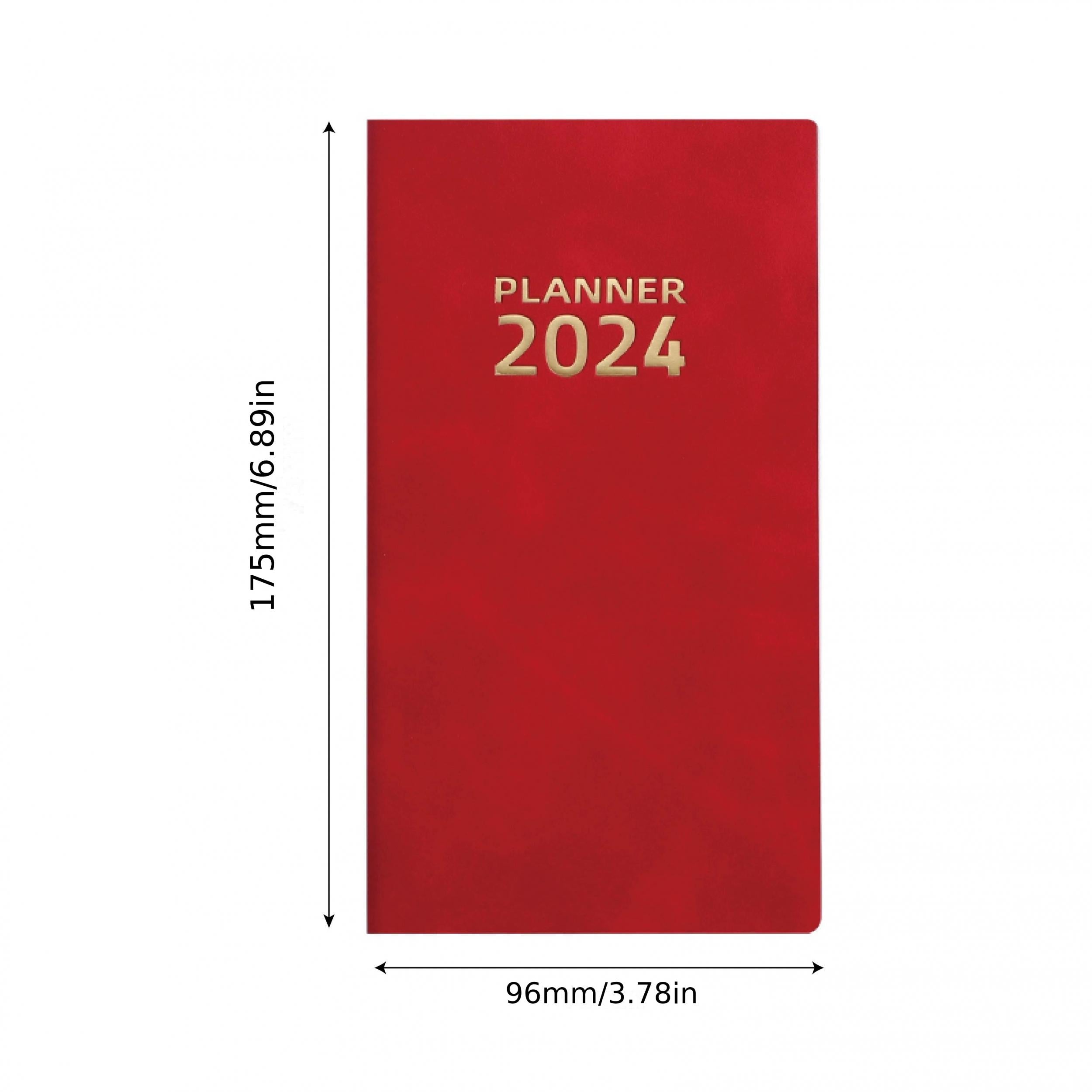 A6 English Calendar Book Leather Monthly Index Notebook Daily Plan