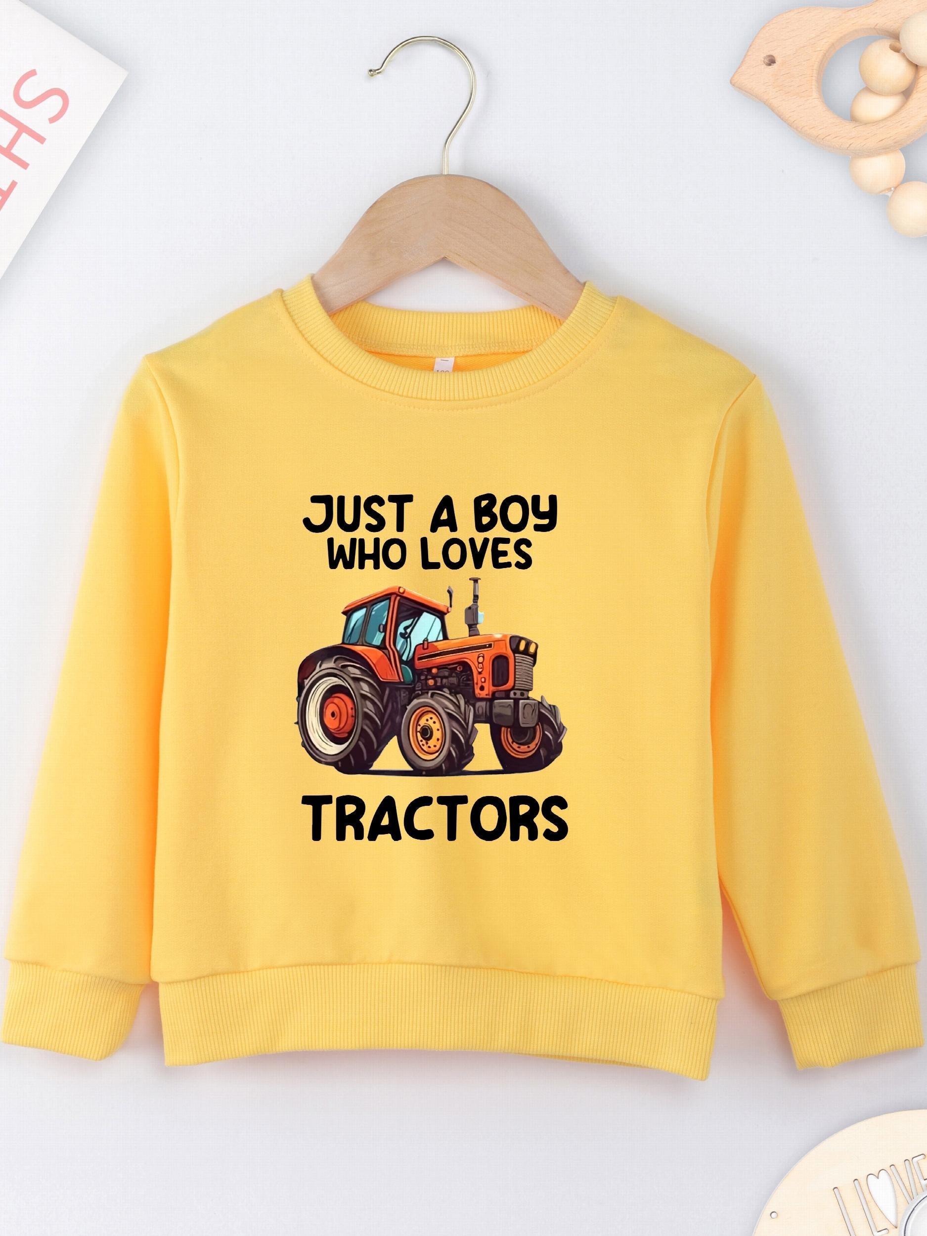 JUST A BOY WHO LOVES TRACTOR Print Boys Sweatshirt