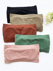 5pcs Strapless Bandeau Bras Soft Stretch Everyday Bra Women's Lingerie