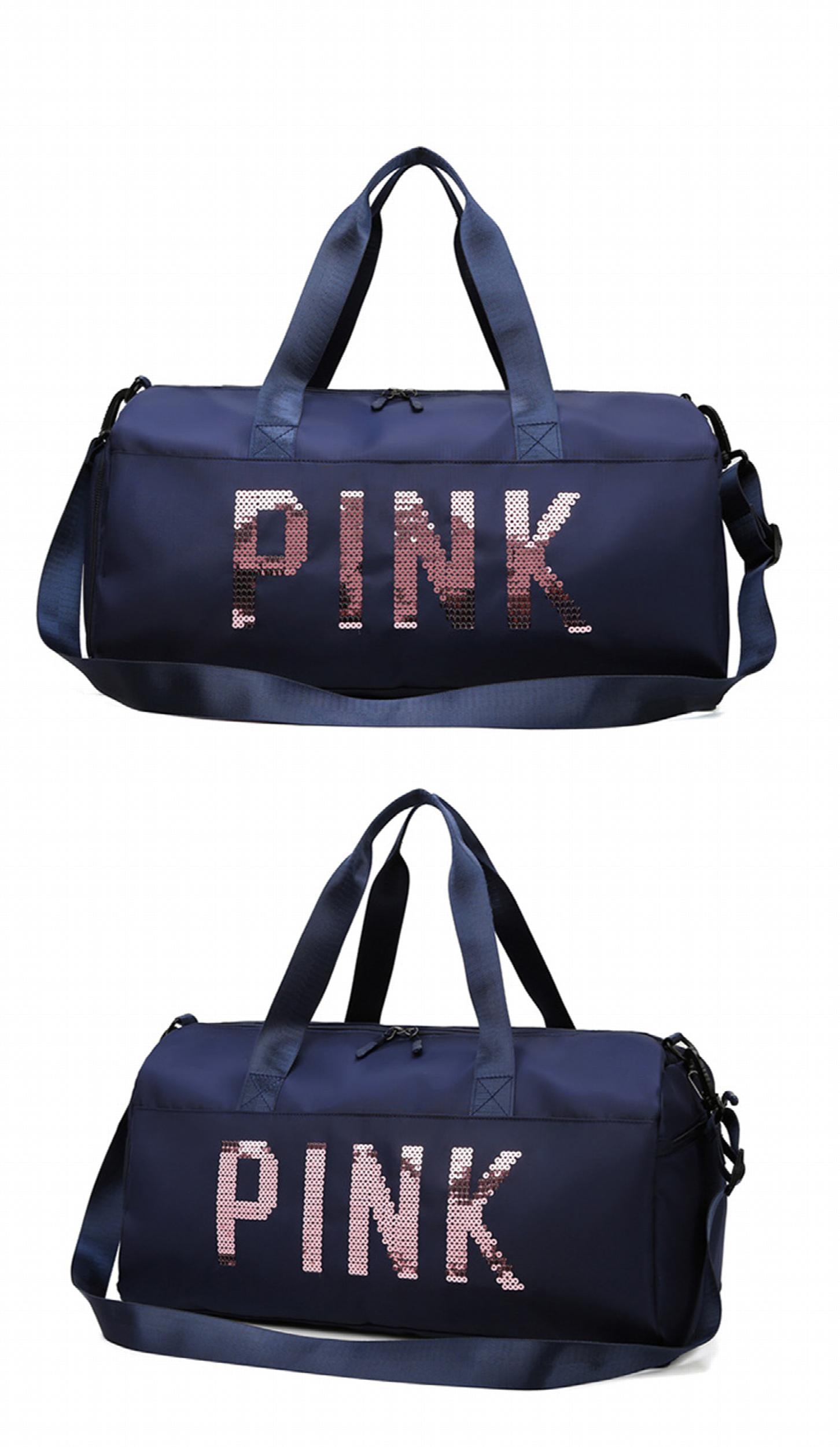 Sequins PINK Travel Bag Women Fitness Training Bag For Sports Gym