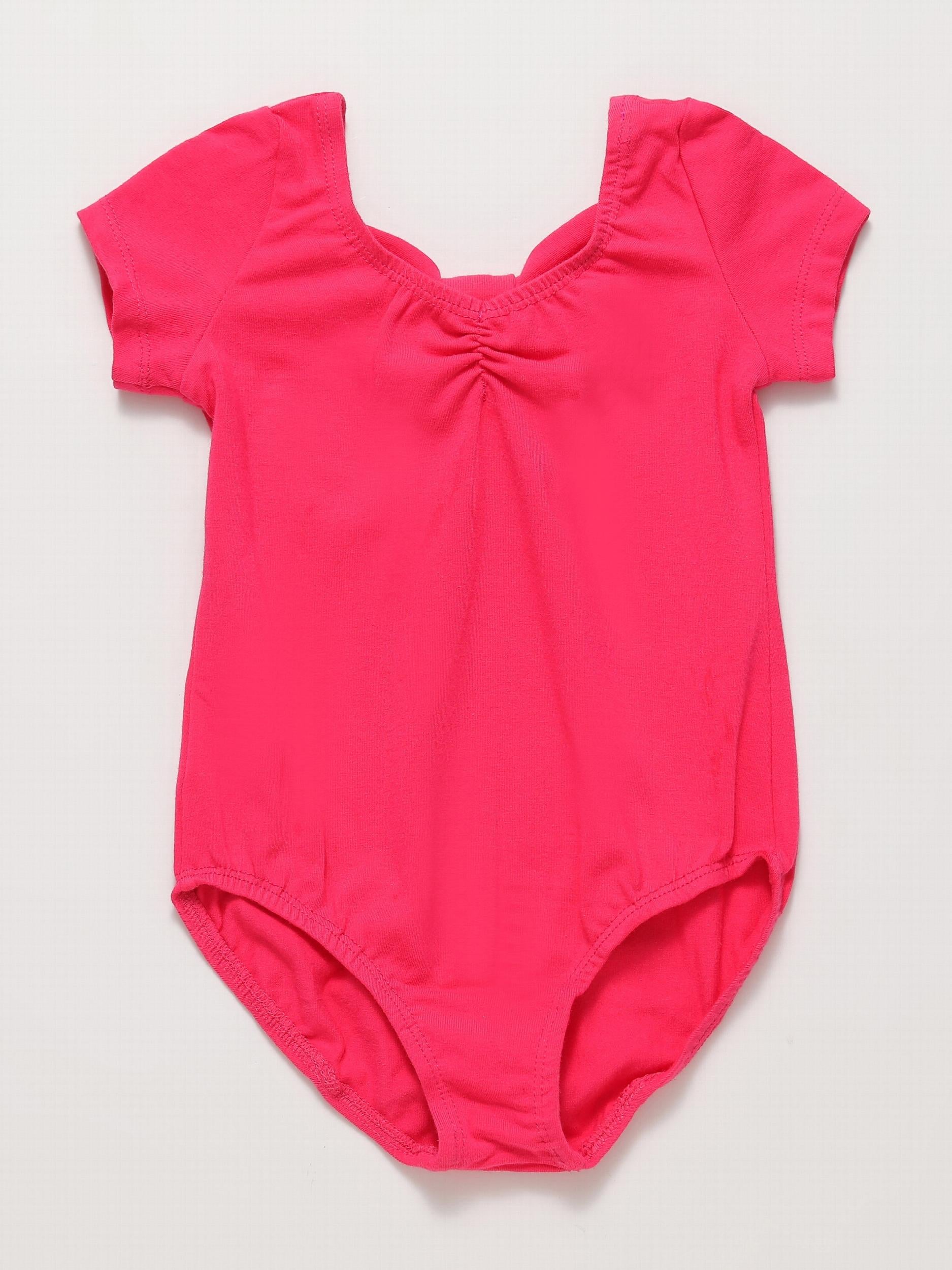 Girls Short Sleeve Team Basic Leotard Ballet Dance Gymnastics