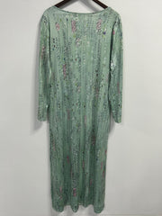 Floral Print Long Sleeve Maxi Dress with Pockets