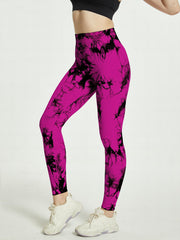 Tie Dye Seamless Sports Leggings Yoga Workout Tight Pants