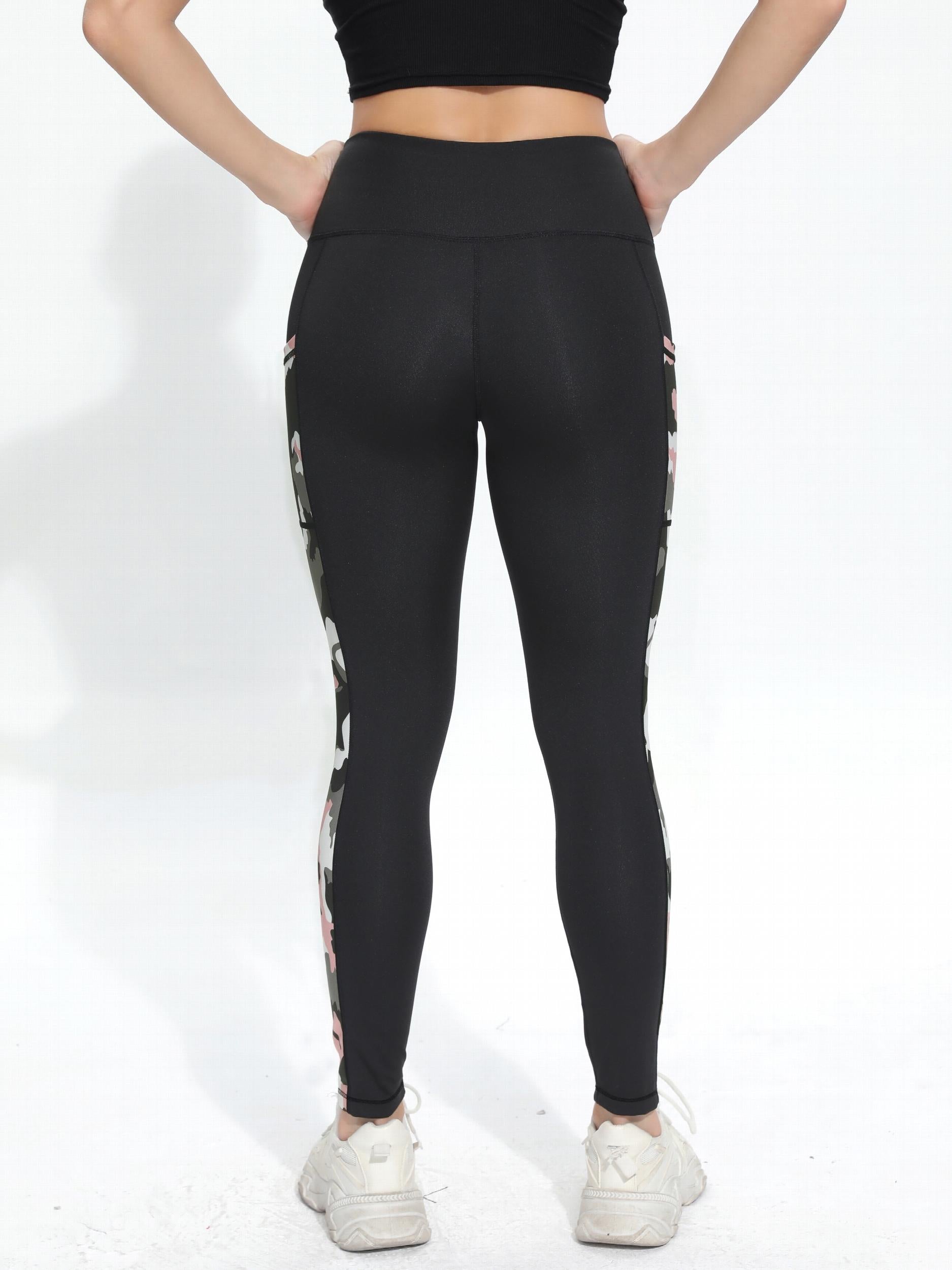 Camo High Stretch Yoga Pants Slim Fit With Pocket