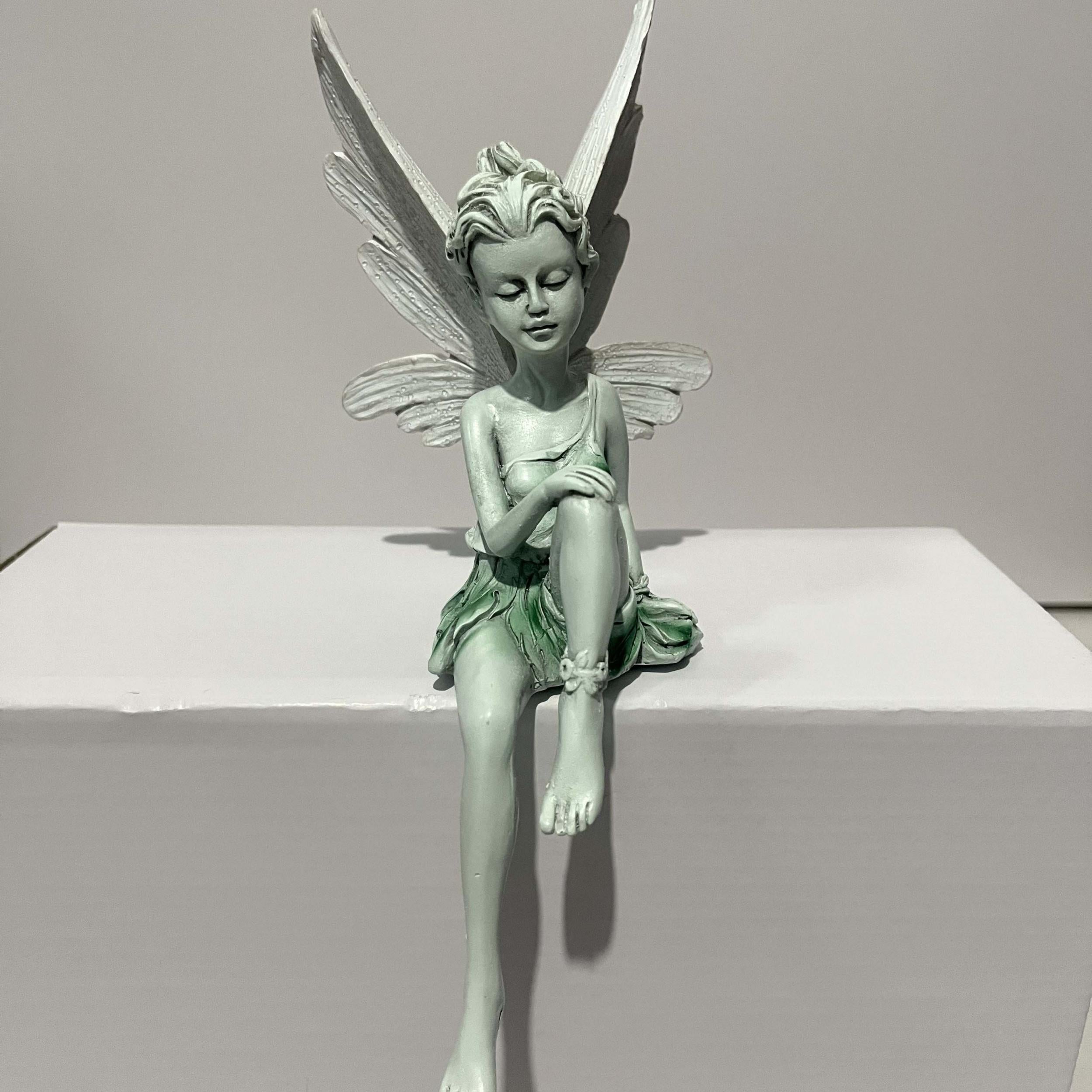 Resin Flower Fairy Sitting Statue Garden Decoration