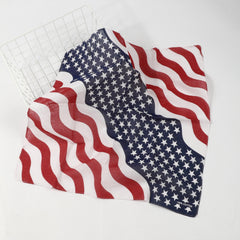 American Flag Print Bandana Hip Hop Square Scarf Cotton Unisex Head Wrap