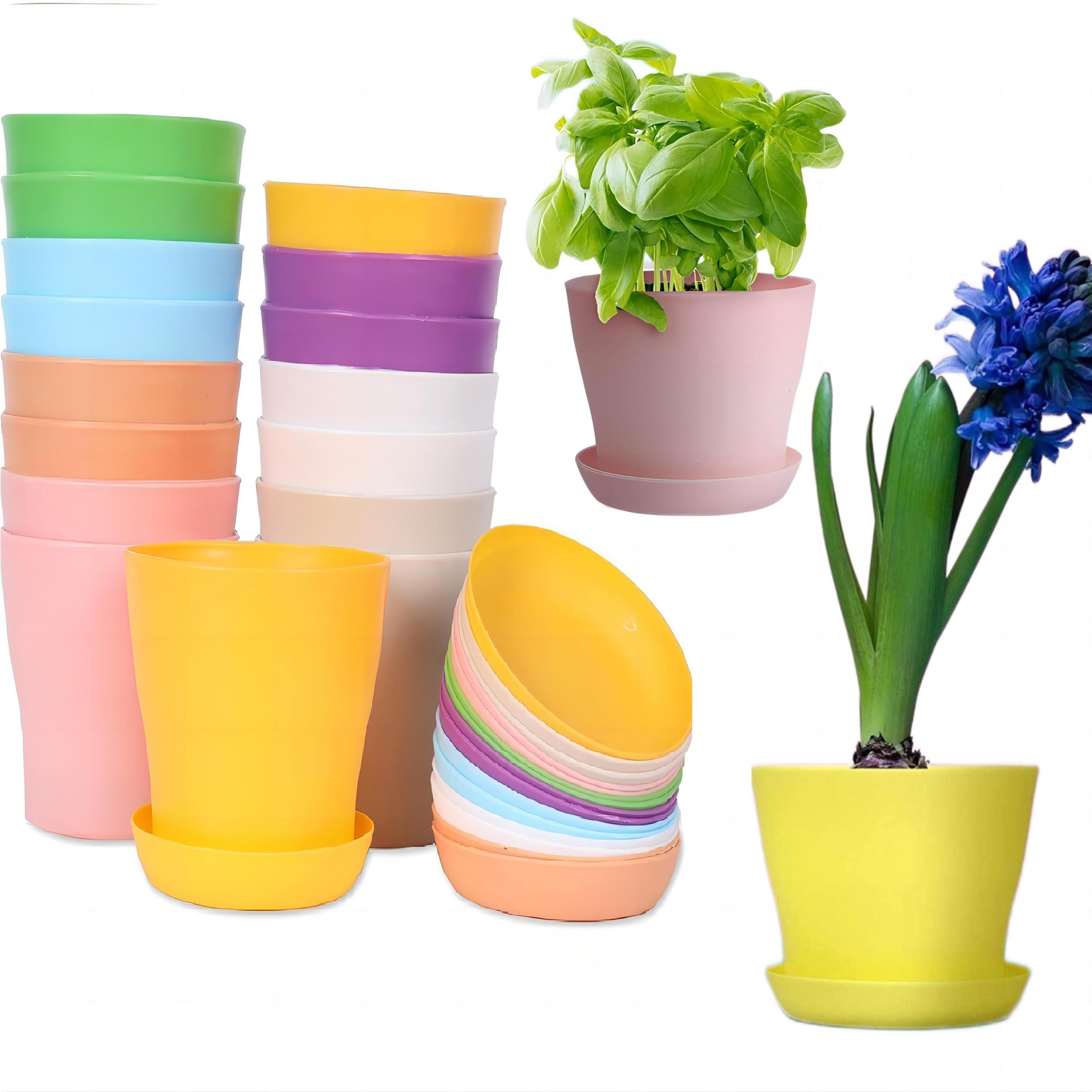 16pcs Plastic Planters Indoor Flower Plant Pots Mini Flower Seedlings Nursery