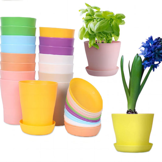 16pcs Plastic Planters Indoor Flower Plant Pots Mini Flower Seedlings Nursery