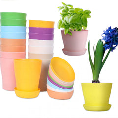 16pcs Plastic Planters Indoor Flower Plant Pots Mini Flower Seedlings Nursery
