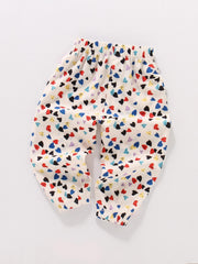 Toddler Girls Heart Graphic Trousers Elastic Waist Casual Jogger Pants