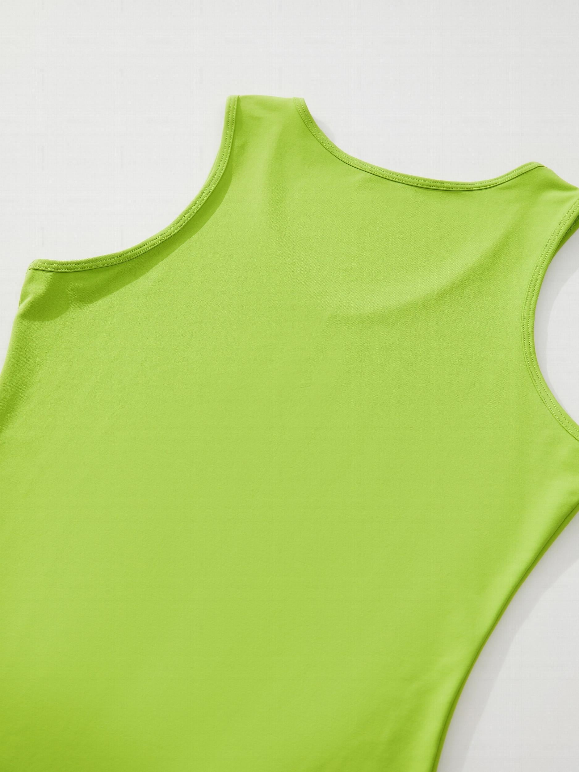 2pcs Solid Slim Fit V Neck Sports Tank Top Women's Tops